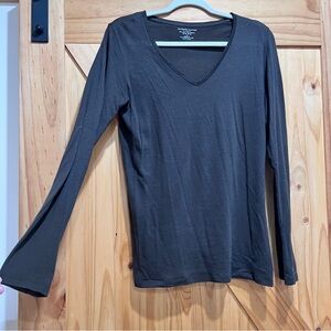 Italian cotton brown V neck